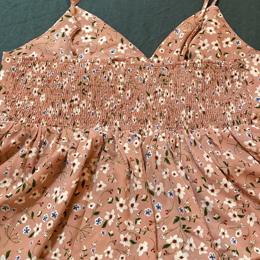 Pink Floral Peplum Tank Top 1XL - Picture 4 of 6